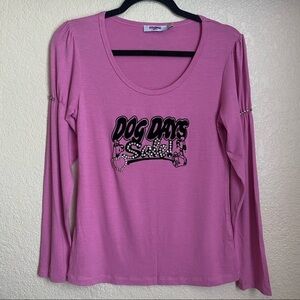 Moschino jeans  long sleeve shirt rhinestone dog days‎ sale